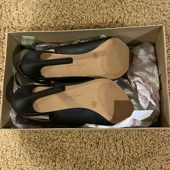 Black Jessica Simpson Leather 4 inch heel NWT - Picture 5 of 8